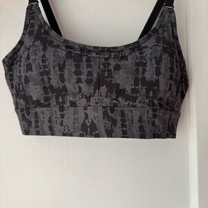Gray Patterned Sports Bra